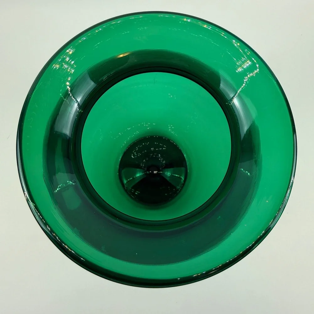 Blenko 431L Emerald Green Hand Blown‎ Glass Vase Original Foil Sticker